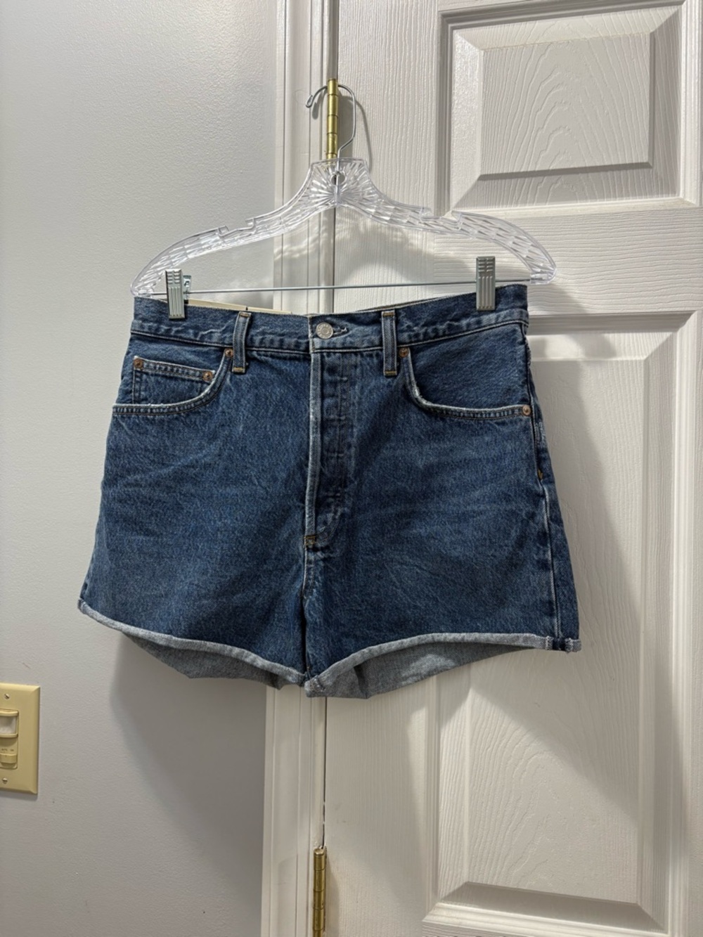 Agolde Dee Vintage High-Rise Short With Rilled Hem Enamour Size 29 NWT